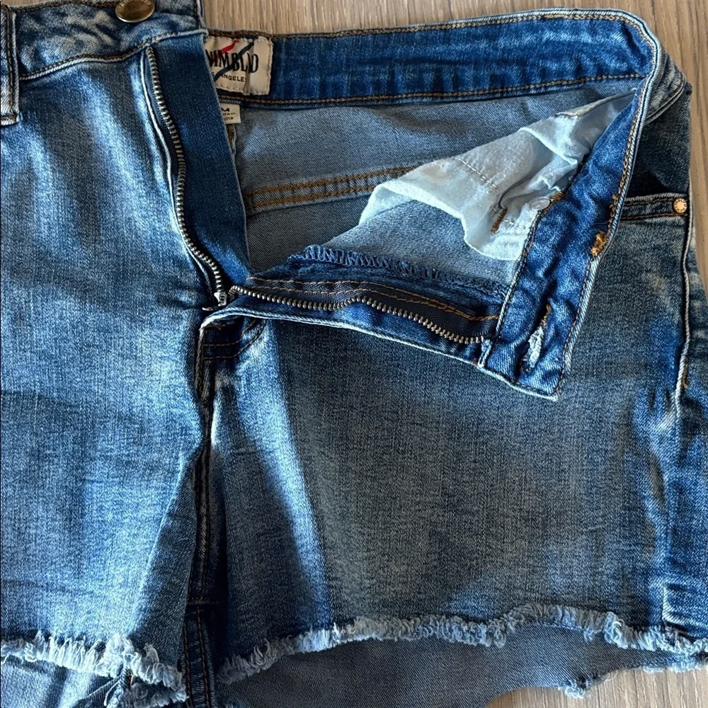 Denim Blvd Distressed Stretch Denim Shorts Size M